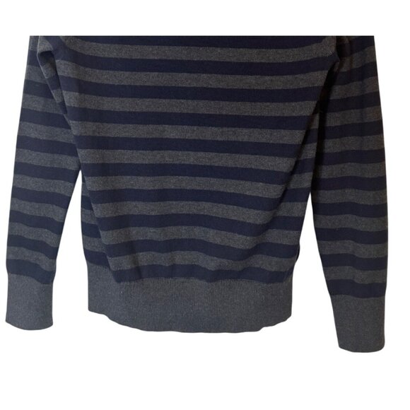 Banana Republic Small Striped Navy & Gray Sweater Cotton Cashmere Blend - Picture 13 of 16